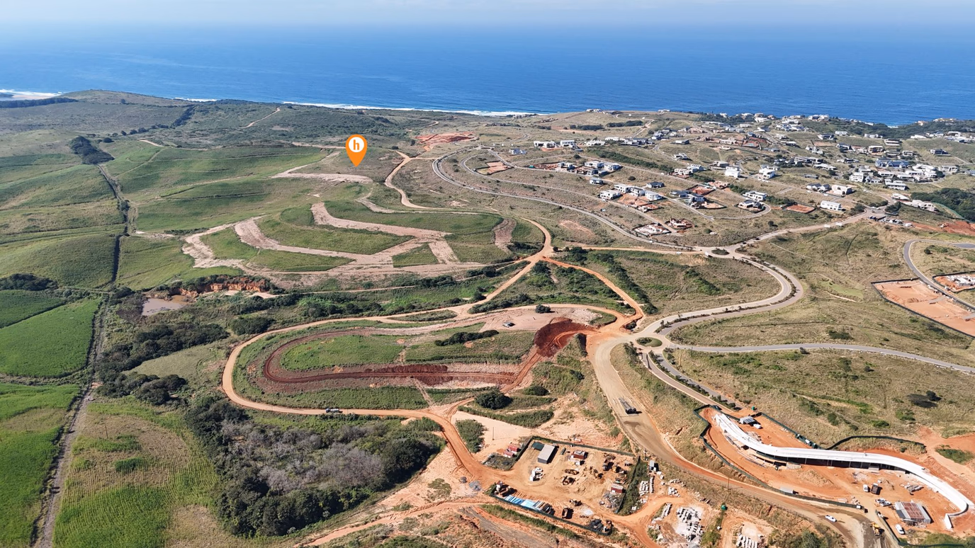 Elevated view across the Seaton Estate land parcel and surrounding coastal landscape