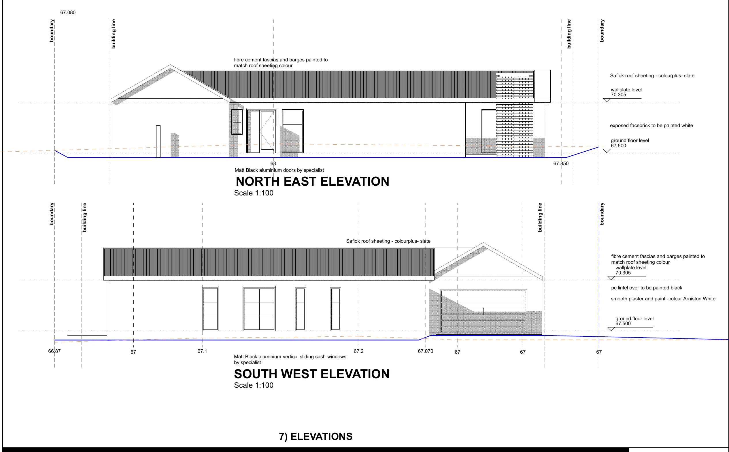 North-east and south-west elevations - The Bloom