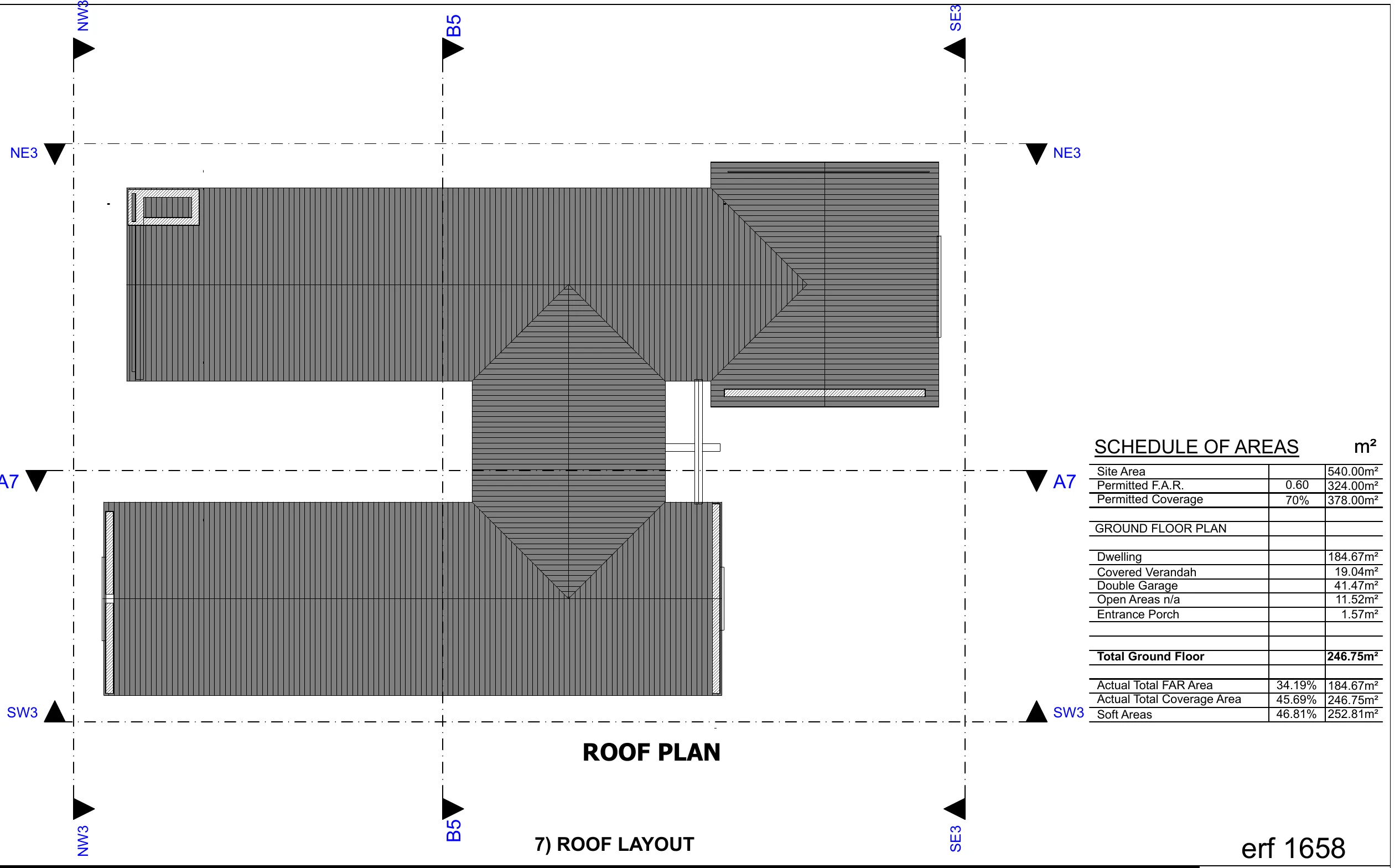 Roof plan and area schedule - The Bloom