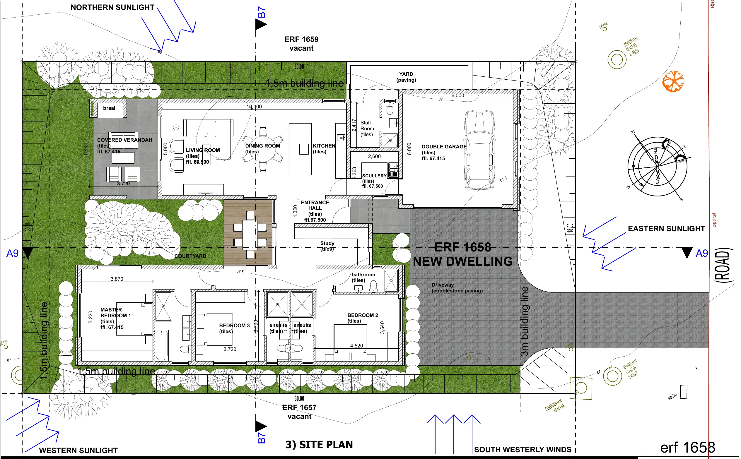 Architectural site plan for The Bloom on ERF 1658