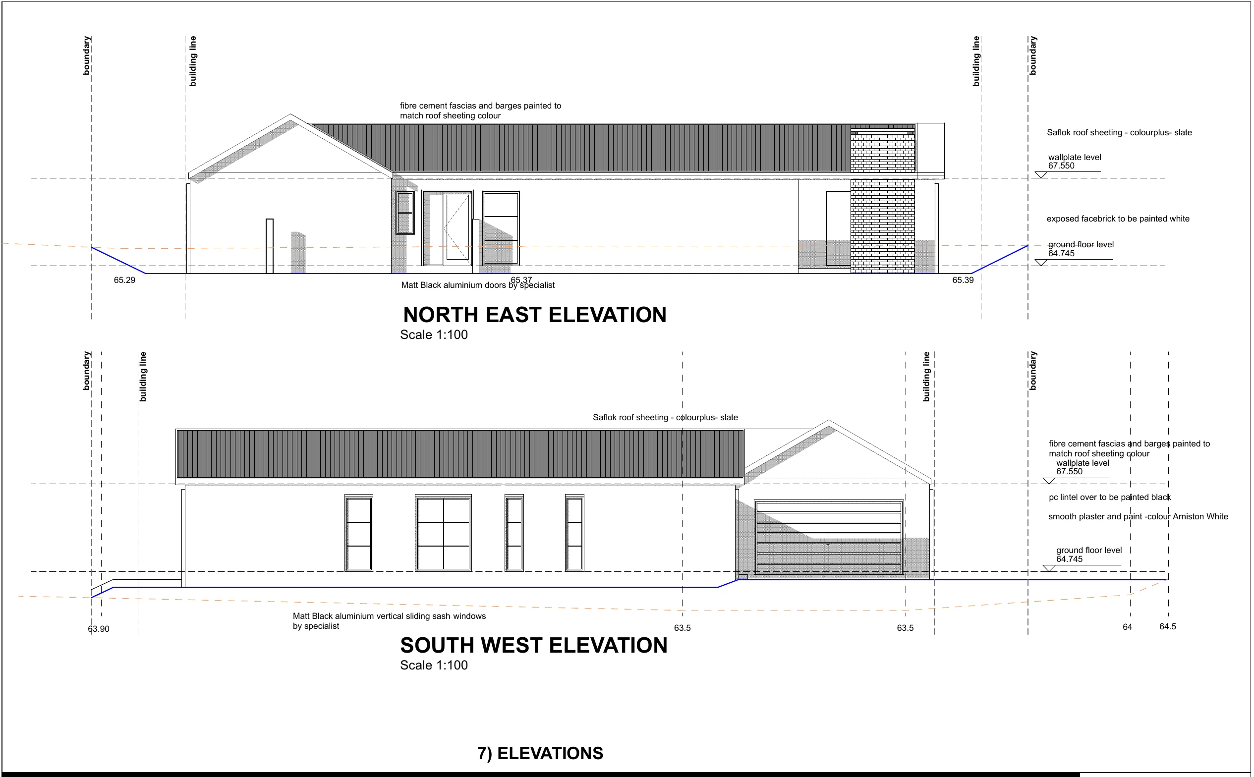 North-east and south-west elevations - The Signature