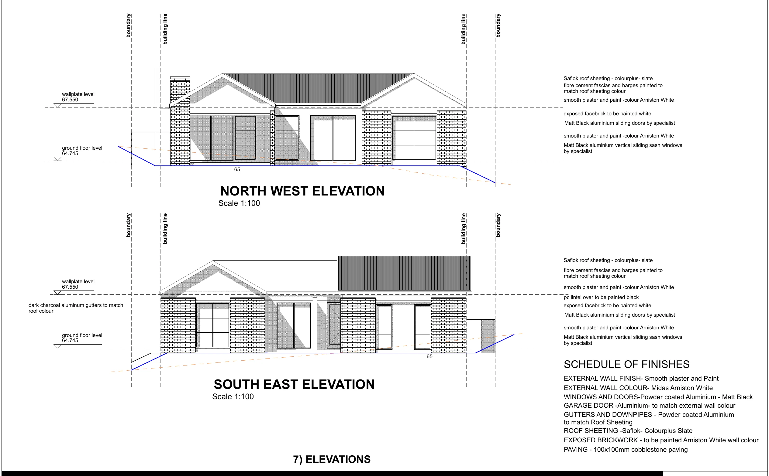 North-west and south-east elevations - The Signature